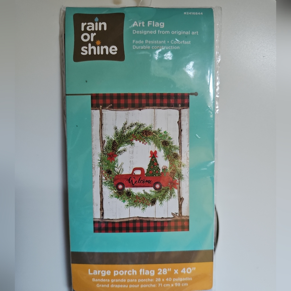New Little Red Truch Christmas Welcome Flag